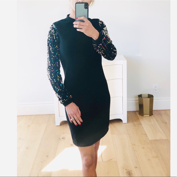 PHILADELPHIA Holiday Dress Long Sequin Sleeves - Picture 5 of 11